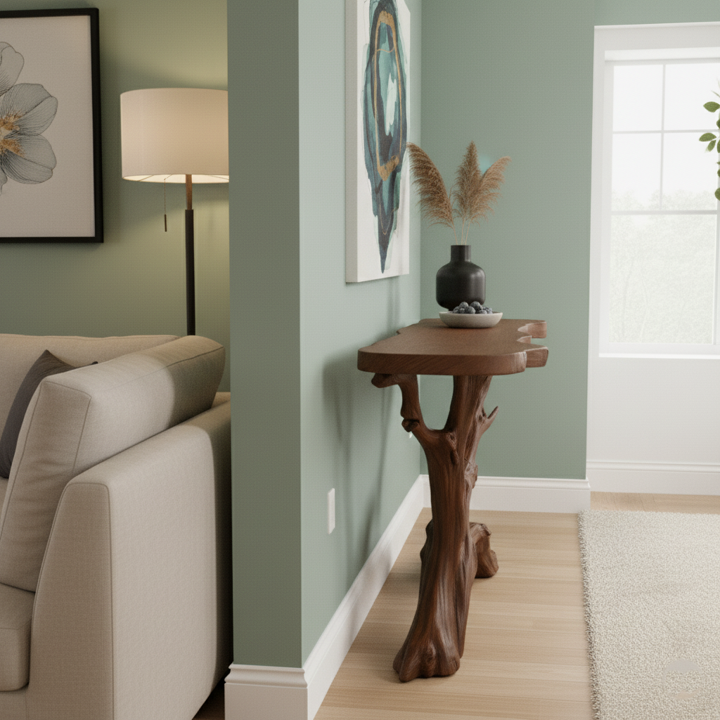 Sculptural Driftwood Console Table