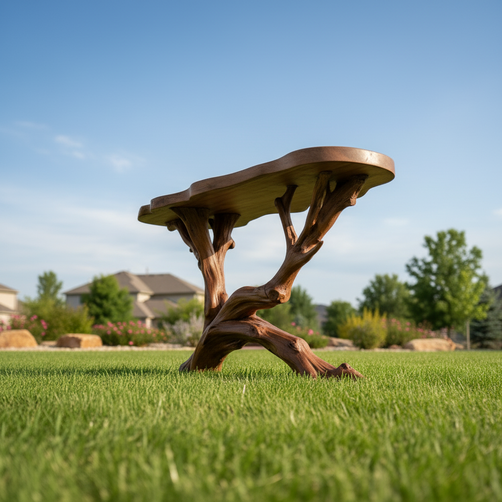 Sculptural Driftwood Console Table