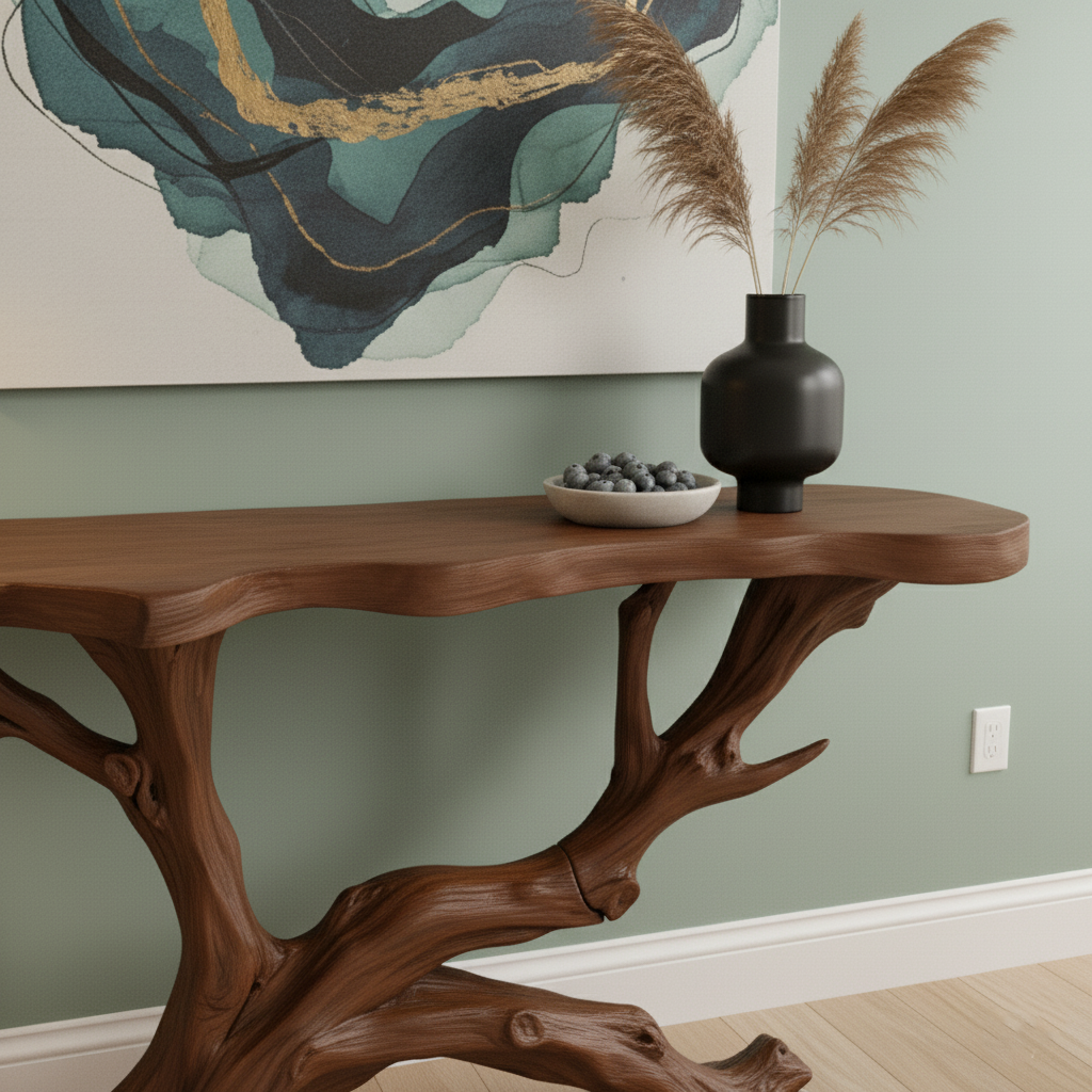 Sculptural Driftwood Console Table