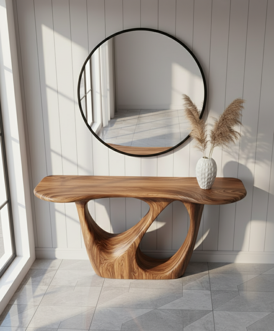 Abstract Modern Block Console Table