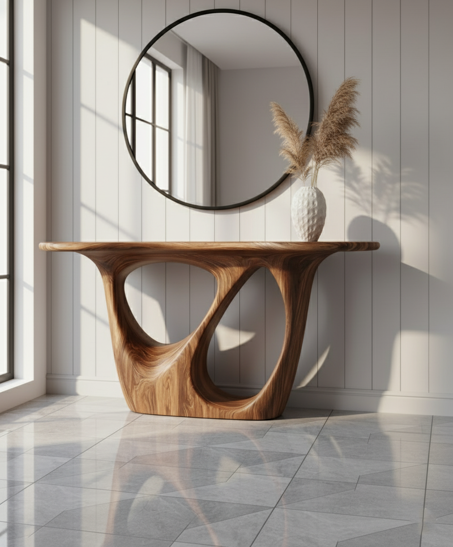 Abstract Modern Block Console Table