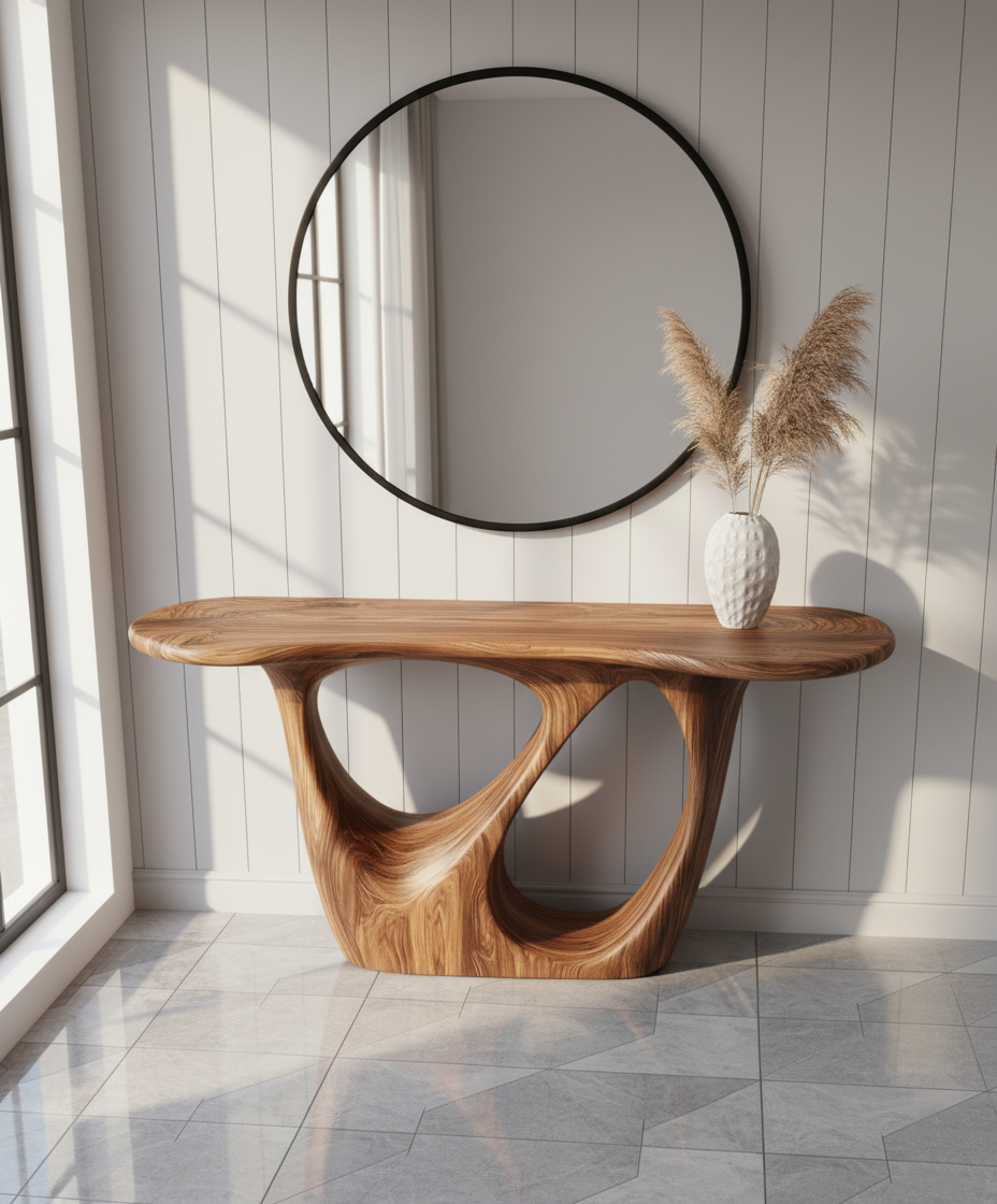 Abstract Modern Block Console Table