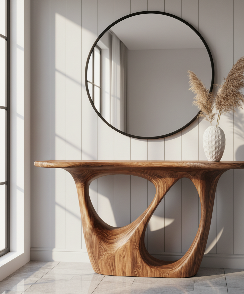 Abstract Modern Block Console Table