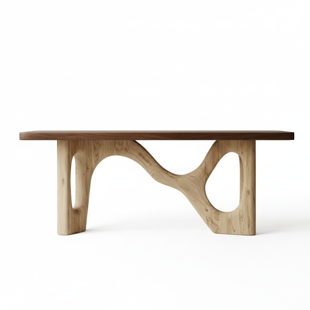 Modern Timber Block Console Table