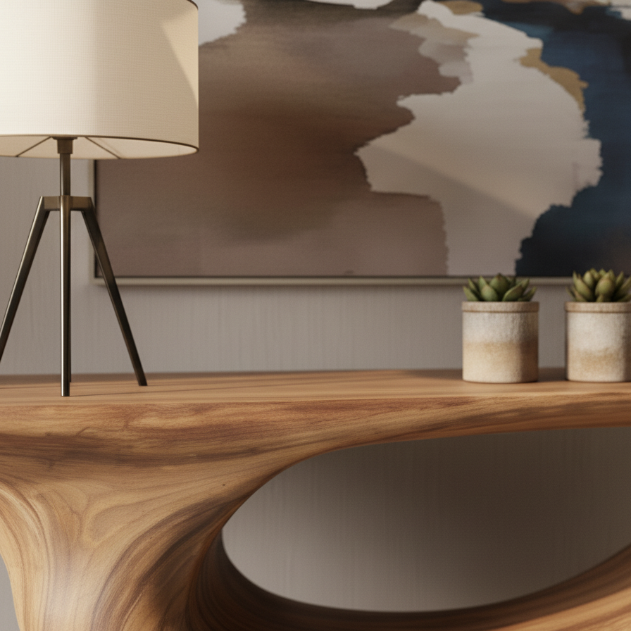 Driftform Hand-Carved Organic Wood Table