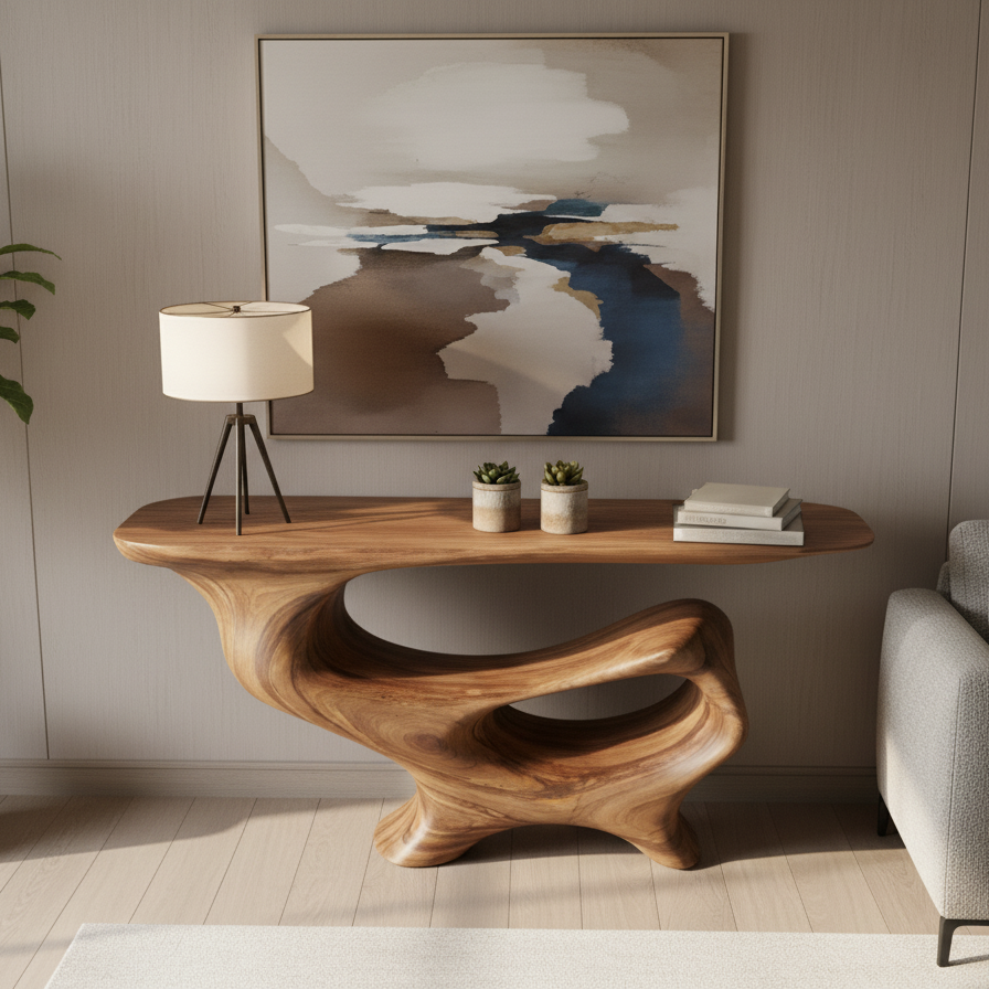 Driftform Hand-Carved Organic Wood Table