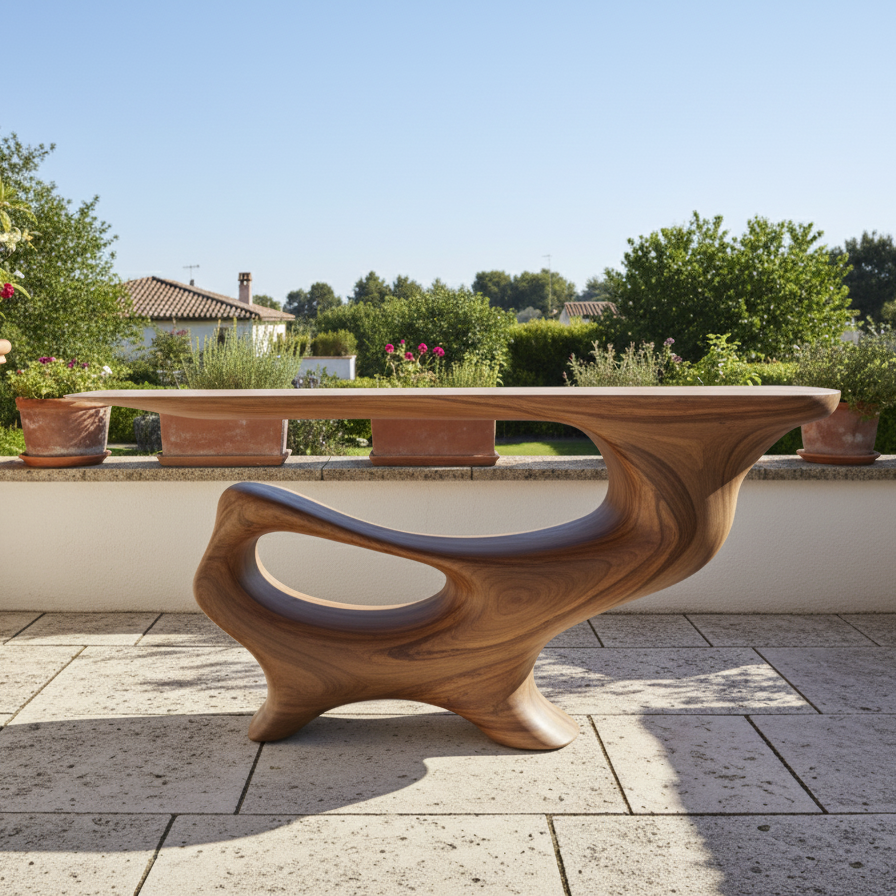 Driftform Hand-Carved Organic Wood Table