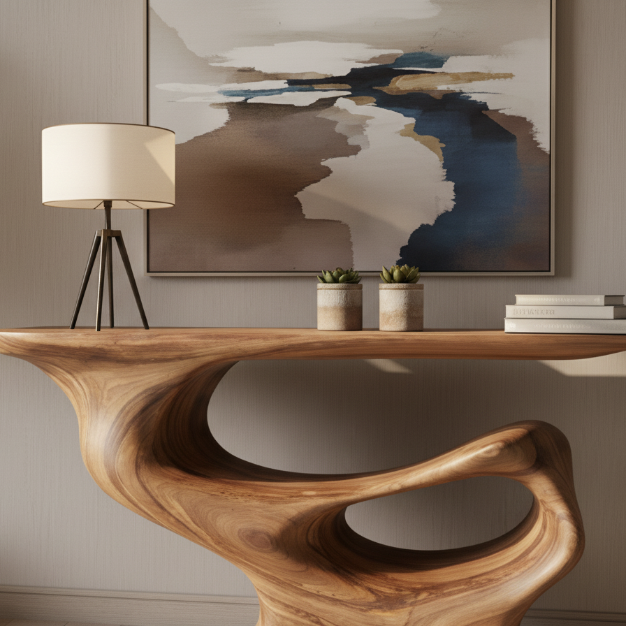 Driftform Hand-Carved Organic Wood Table