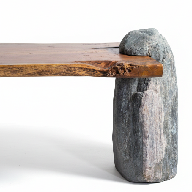 Live Edge Stone Console Table