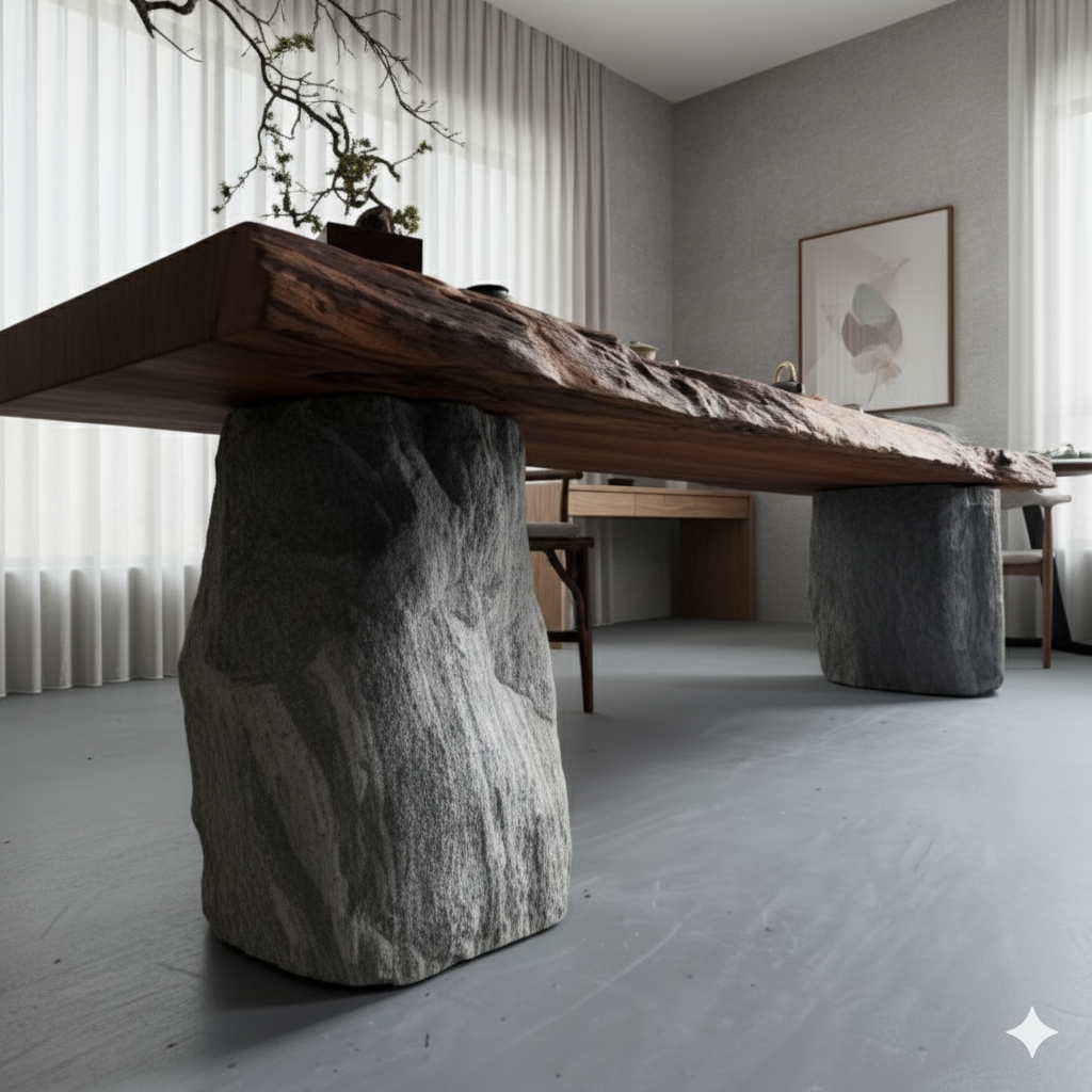 Live Edge Stone Console Table