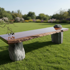 Live Edge Stone Console Table