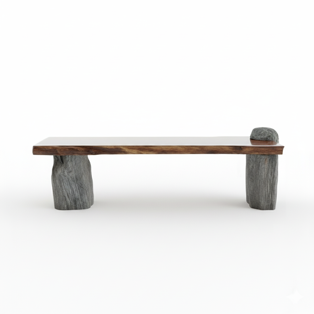 Live Edge Stone Console Table