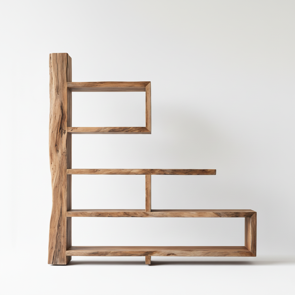 Modern Rustic Wooden Bookshelf