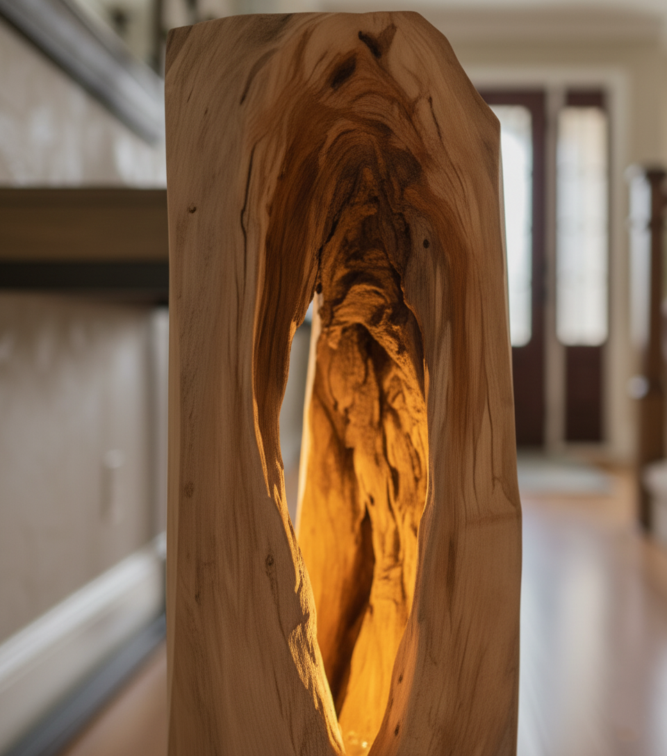 Live Edge Wood Floor Lamp