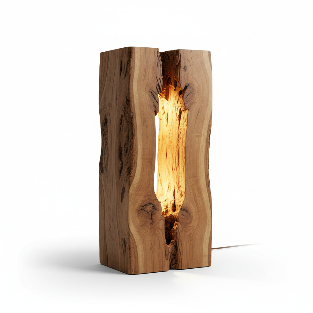 Live Edge Wood Floor Lamp