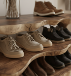 Live Edge Tiered Shoe Rack