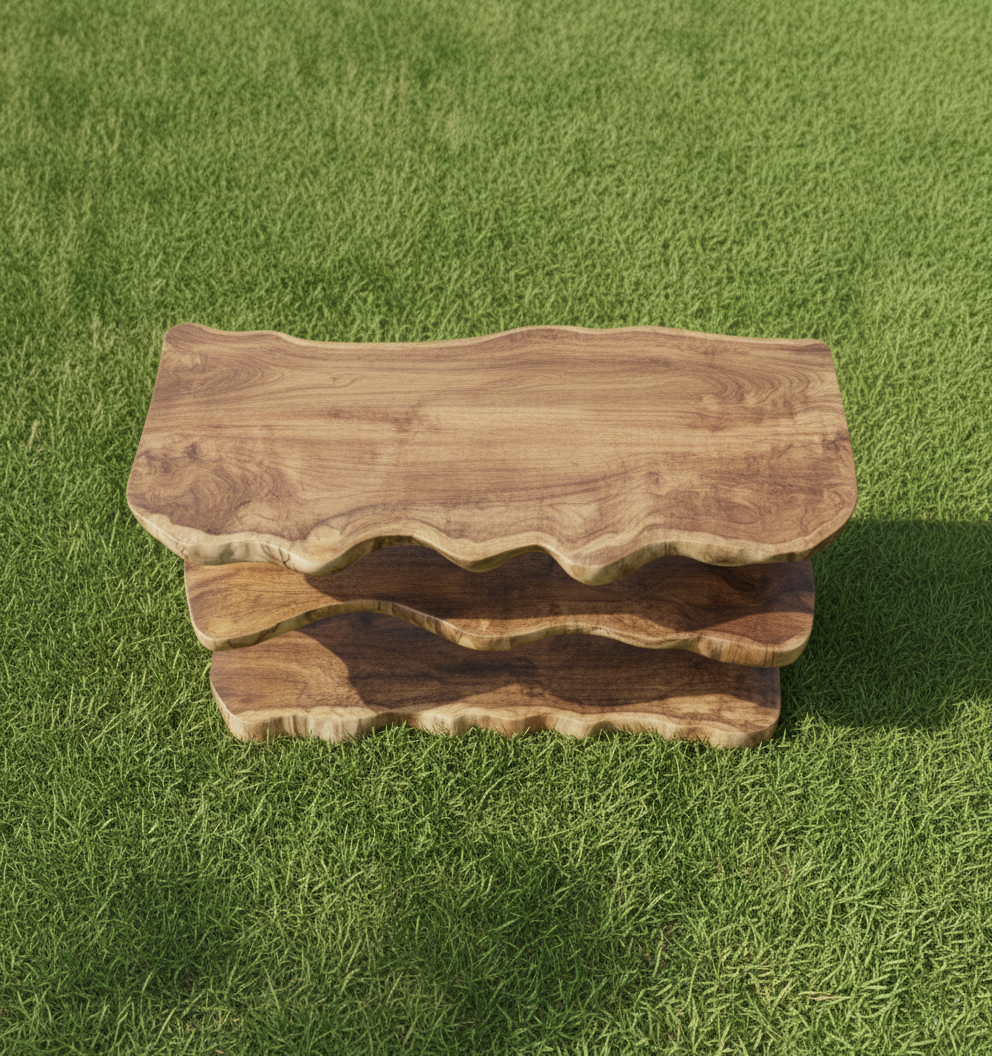 Live Edge Tiered Shoe Rack