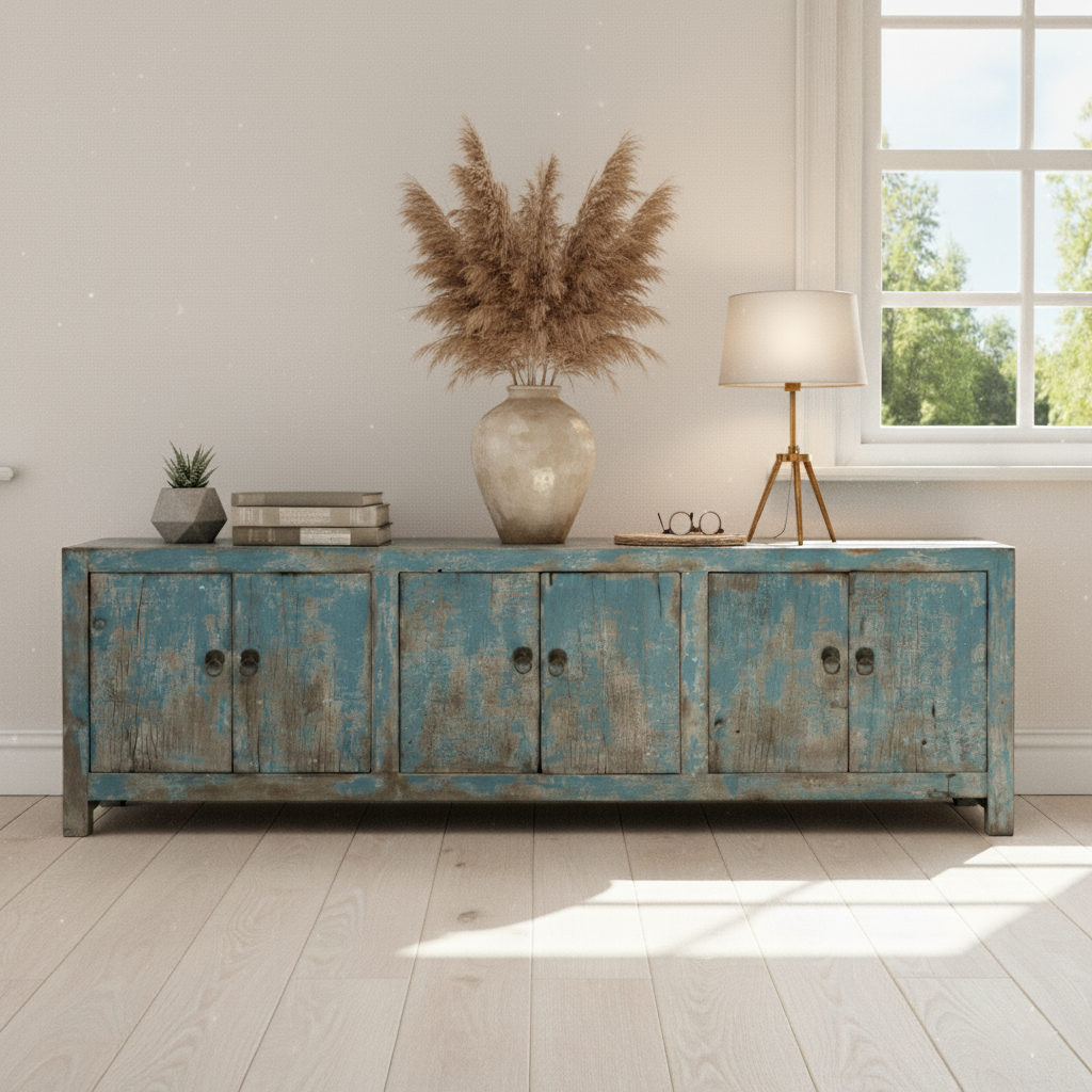 Vintage Timber Block Console