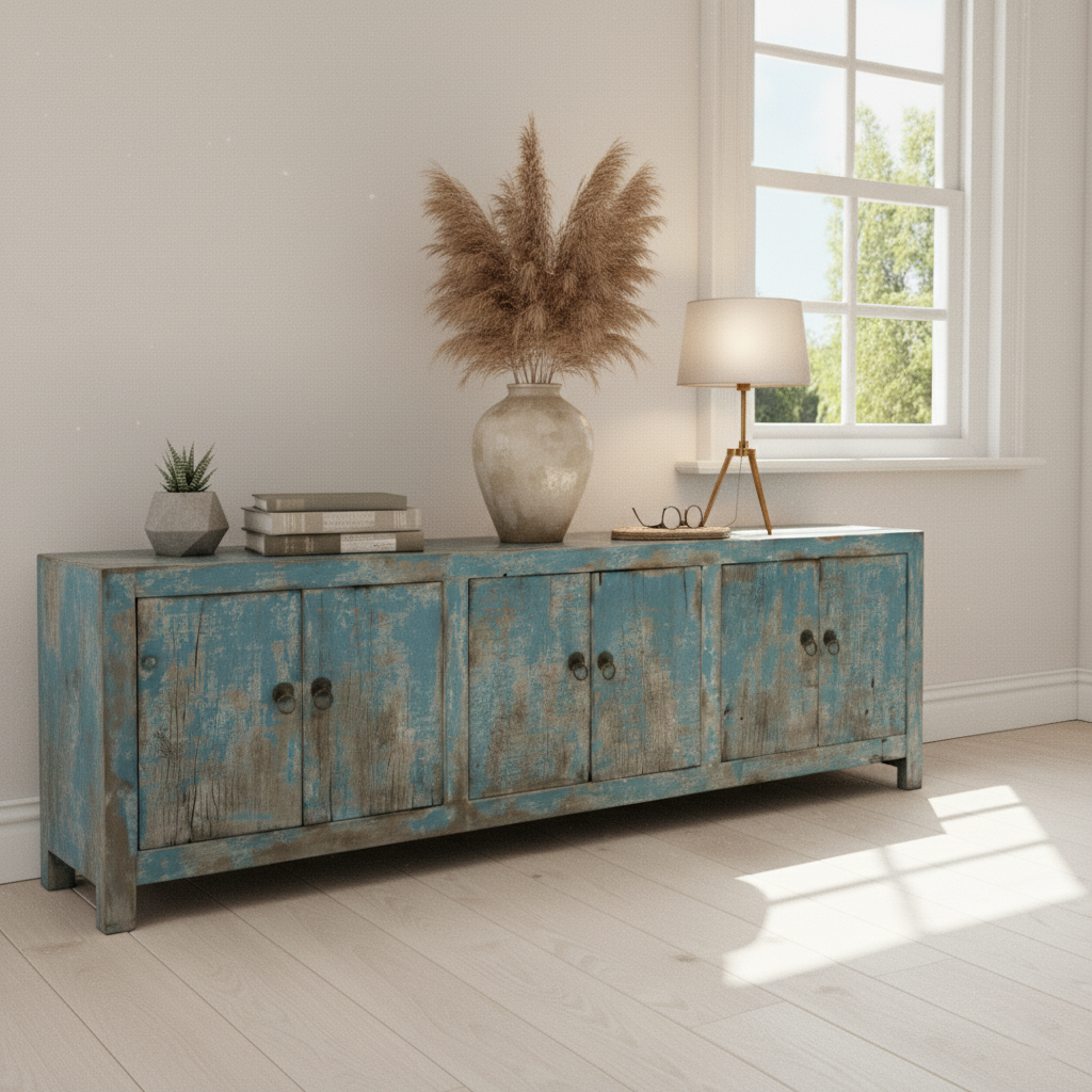 Vintage Timber Block Console