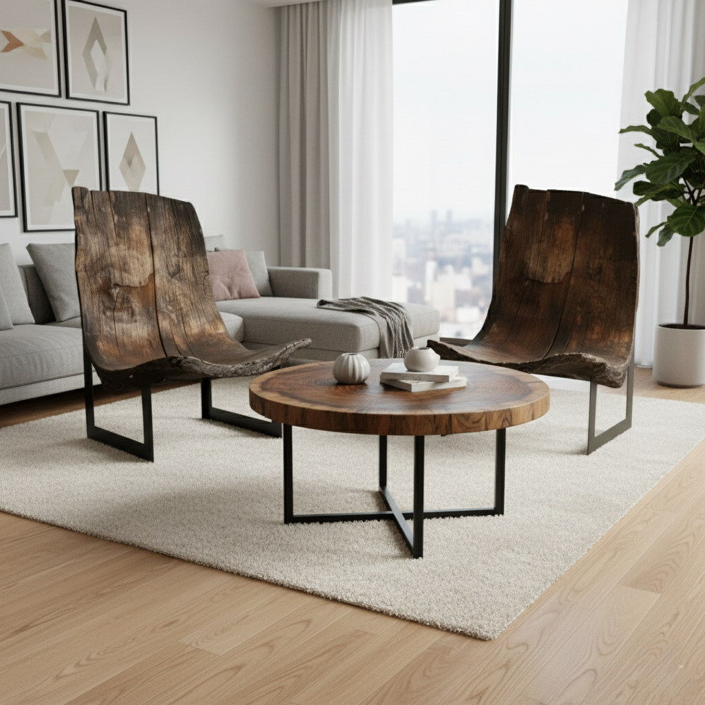 Rustic Wood Dining Set