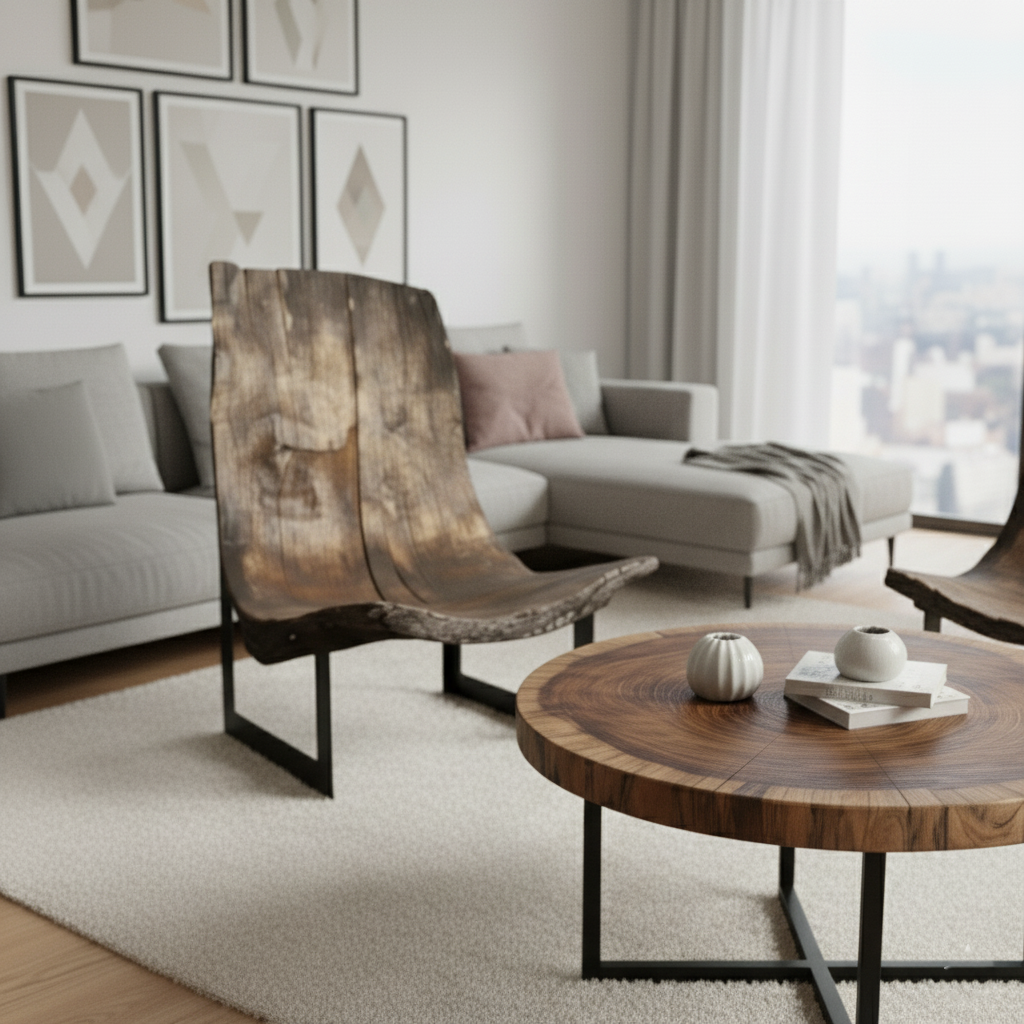 Rustic Wood Dining Set