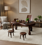 Walnut Wood Table with Chairs 4-Piece Set