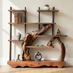 Asymmetrical Wood Bookshelf