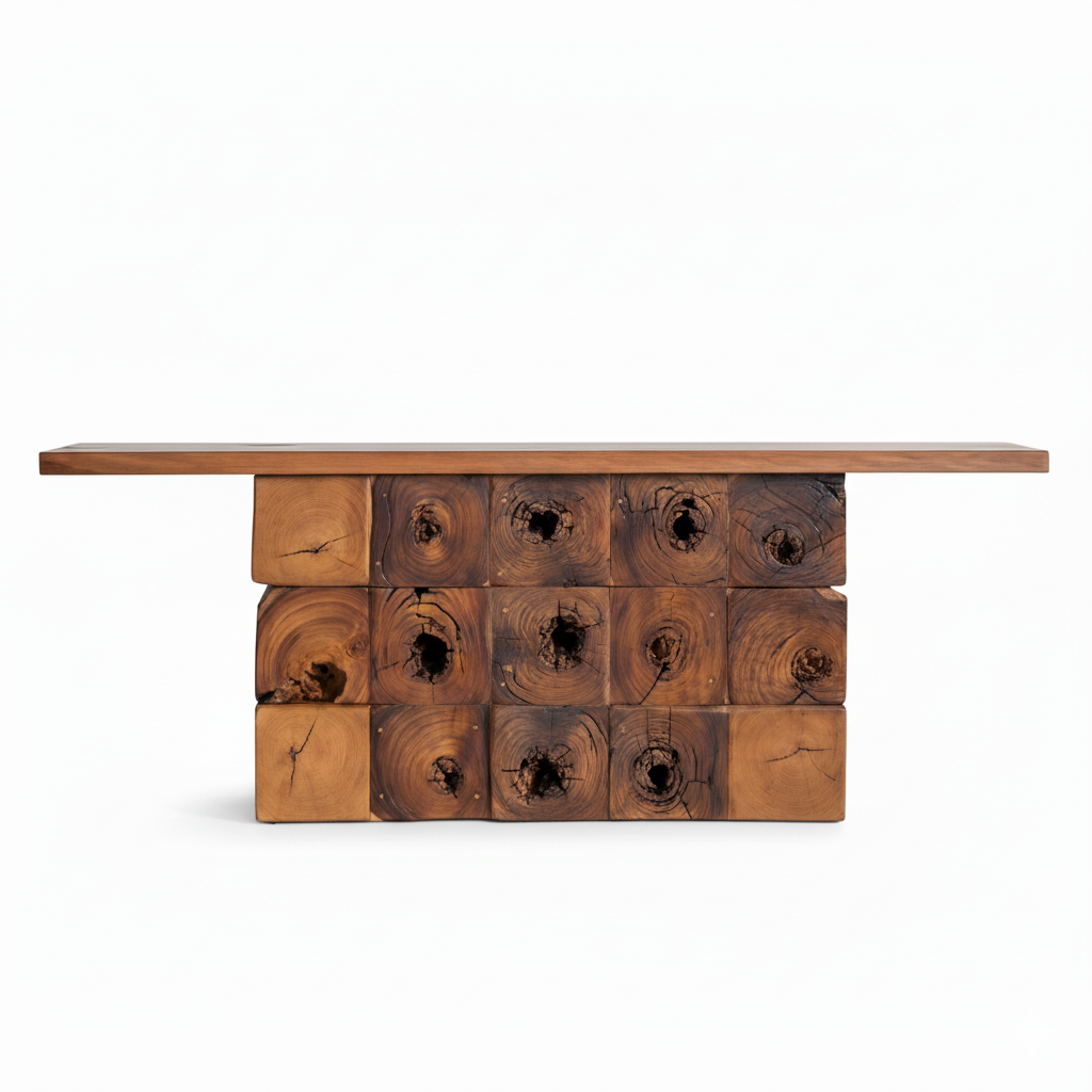 Abstract Logs Media Console Table