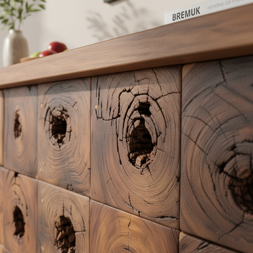 Abstract Logs Media Console Table