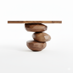 Sculptural Wood Console Table