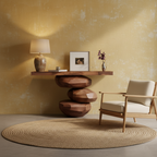 Sculptural Wood Console Table