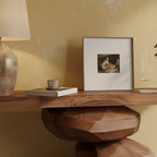 Sculptural Wood Console Table