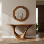 Sculptural Console Table & Mirror Set