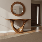 Sculptural Console Table & Mirror Set