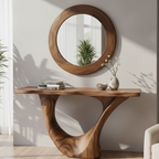 Sculptural Console Table & Mirror Set