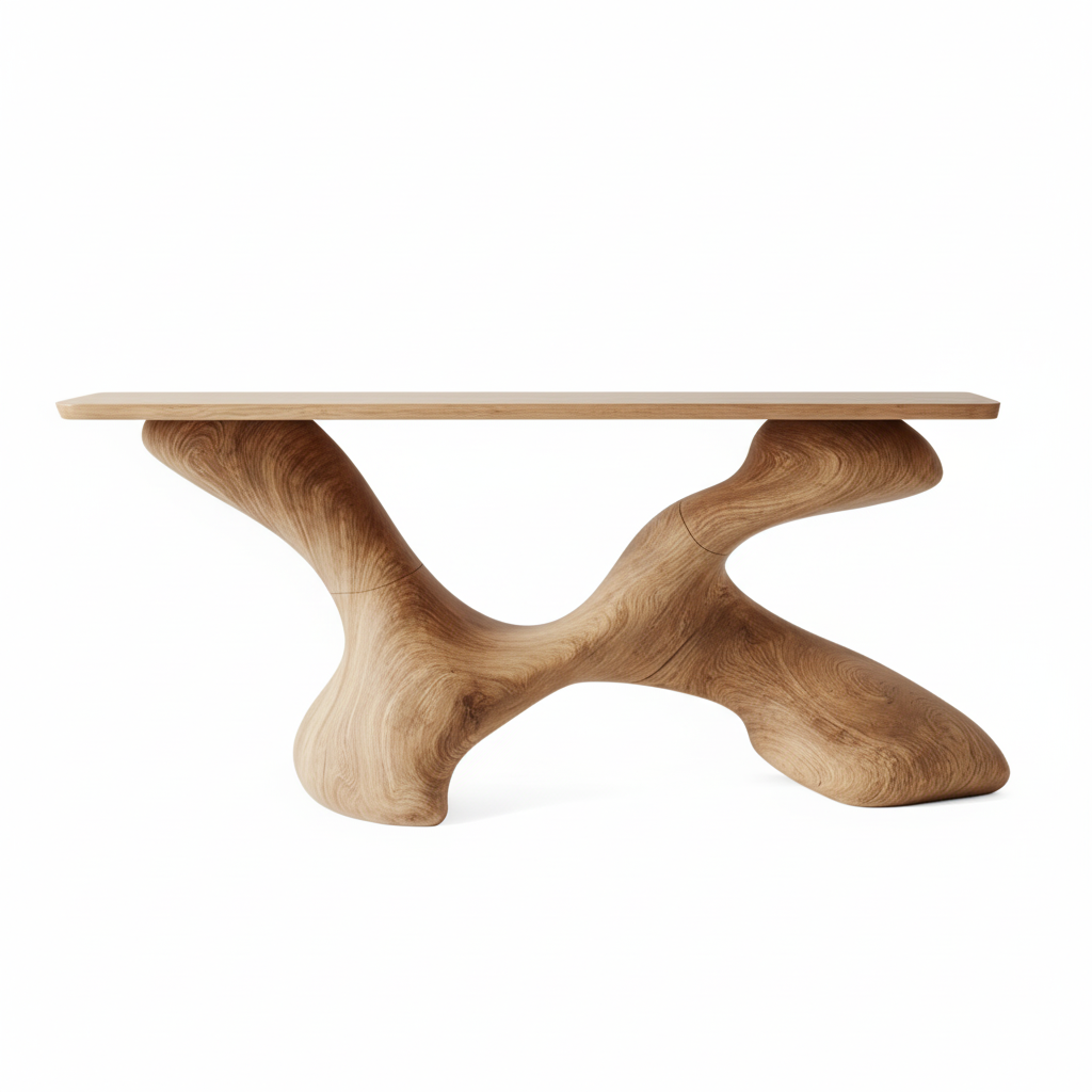 Modern TimberGrid Wood Console