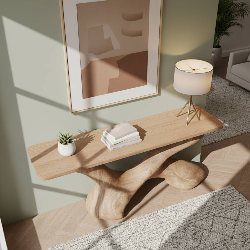 Modern TimberGrid Wood Console