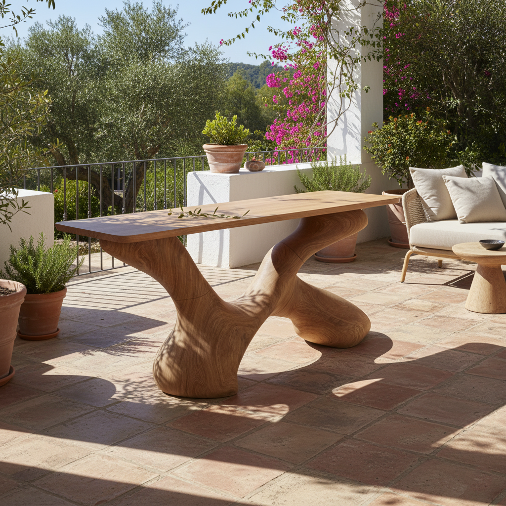 Modern TimberGrid Wood Console