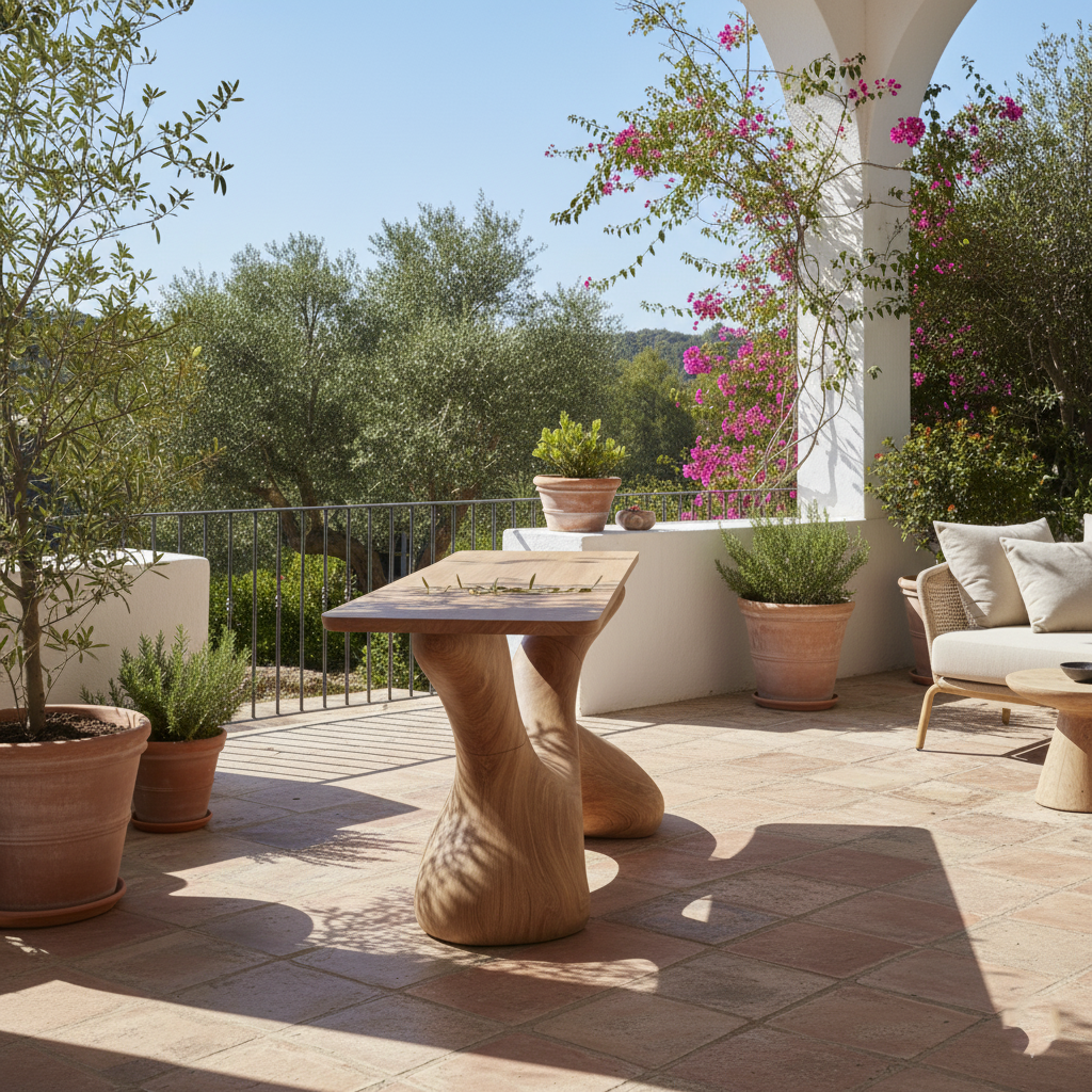 Modern TimberGrid Wood Console