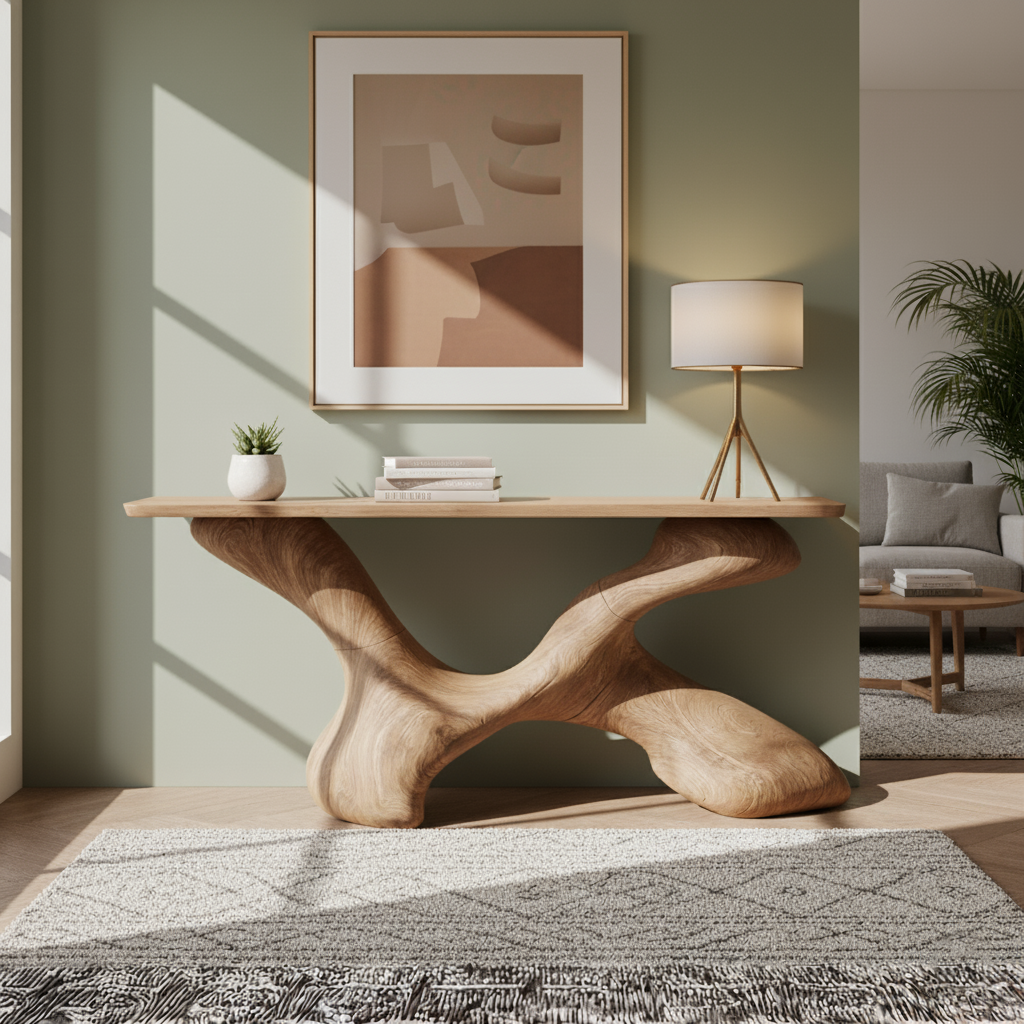 Modern TimberGrid Wood Console