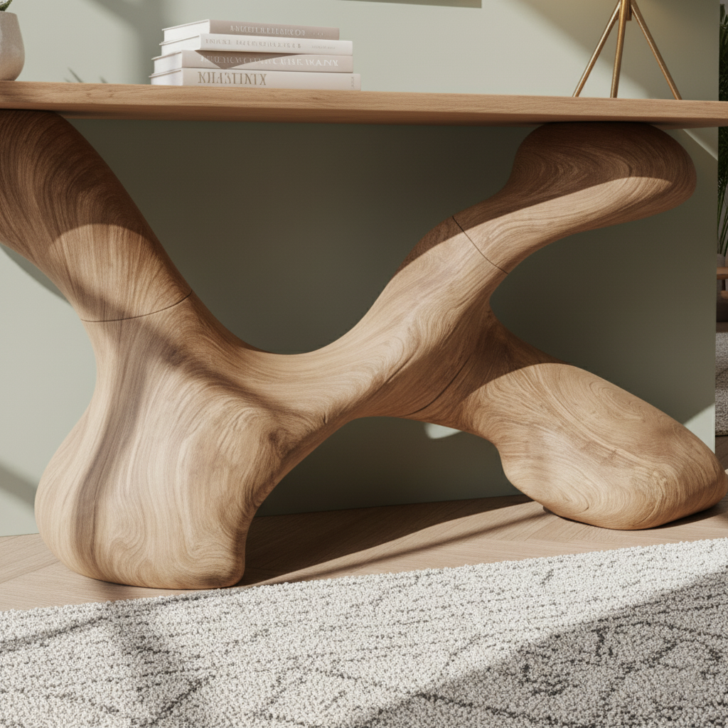 Modern TimberGrid Wood Console