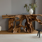 Abstract Roots Grid Wood Console